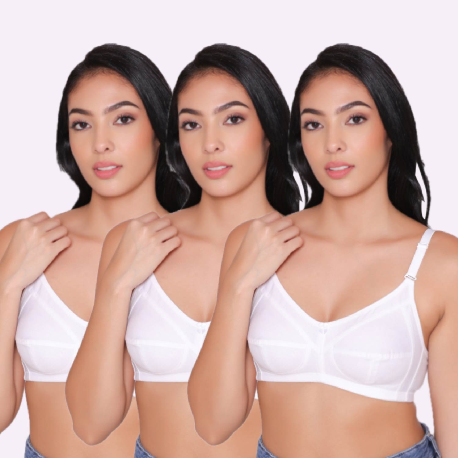 Pack of 3 Full Coverage Non-Padded Sports Bras