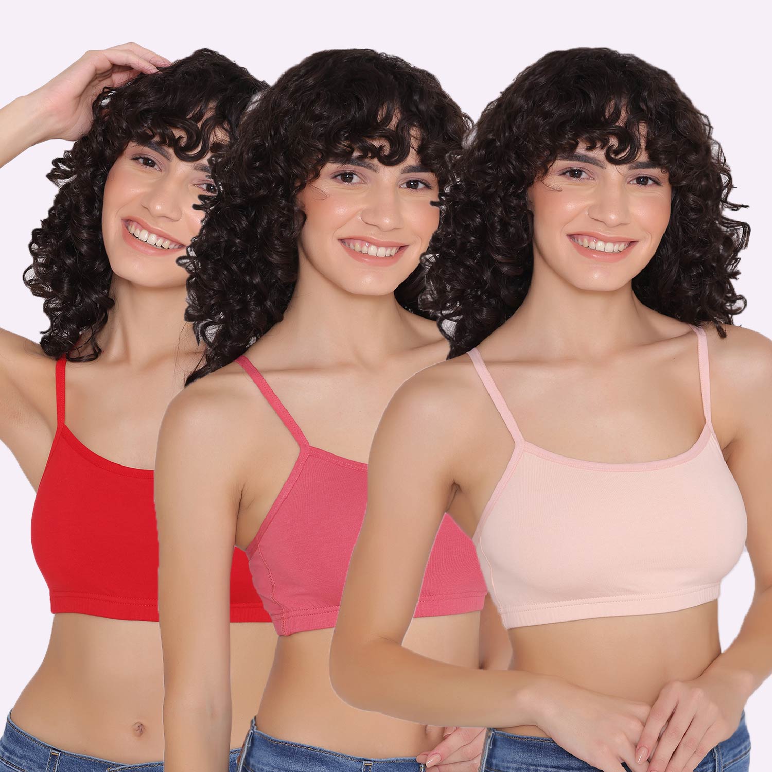 Pack Of 6 Cotton Bra With Lycra Straps For Teenagers & Women – White - Teenager  Bra