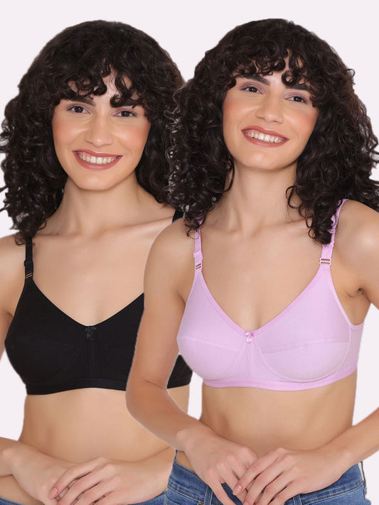 Women's Non Padded Non-Wired Regular Bra (Pack of 2)-ZOE INKURV