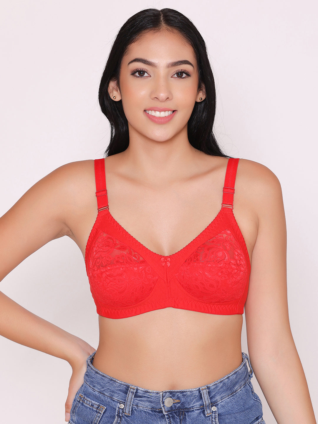 Buy INKURV Full Coverage Bra for Women with Cotton Blend Fabric for High  Support-Combo of 5, Blk,BLS,Pk,Q,W