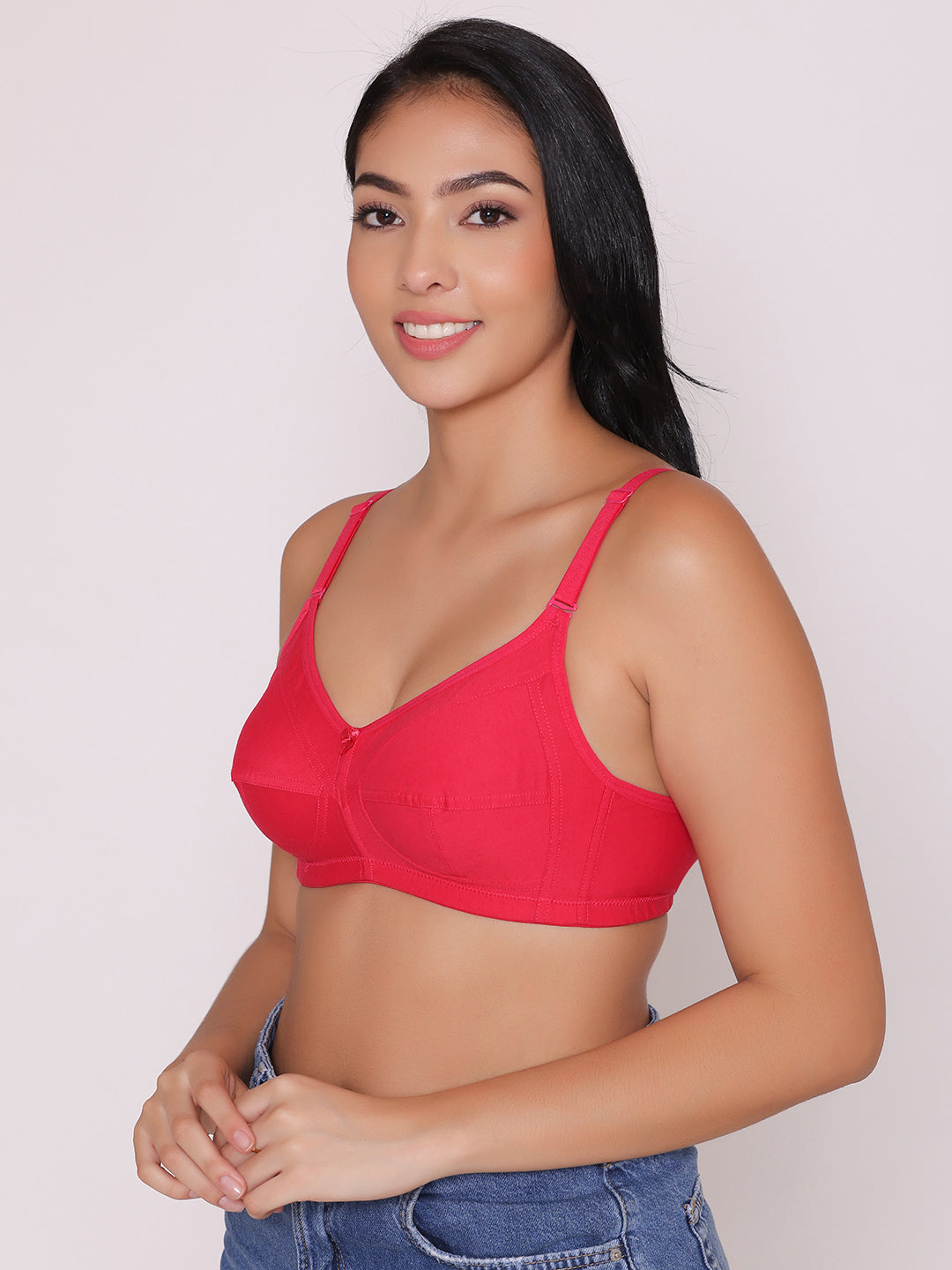Buy PLANETinner Non Padded Full Coverage High impact Slip on Sports Bra In  Red Online in India at Bewakoof
