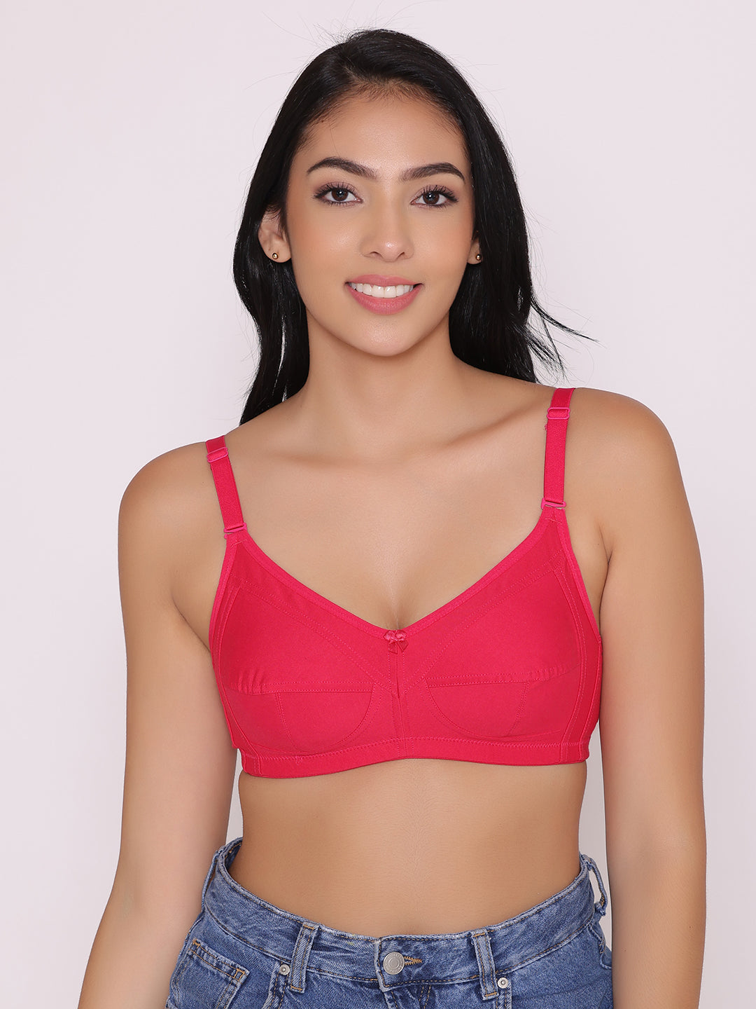 DYMA Women�s Non Padded Full Coverage Seamed Minimizer Cotton Bra for  Everyday, Daily use, Dailywear