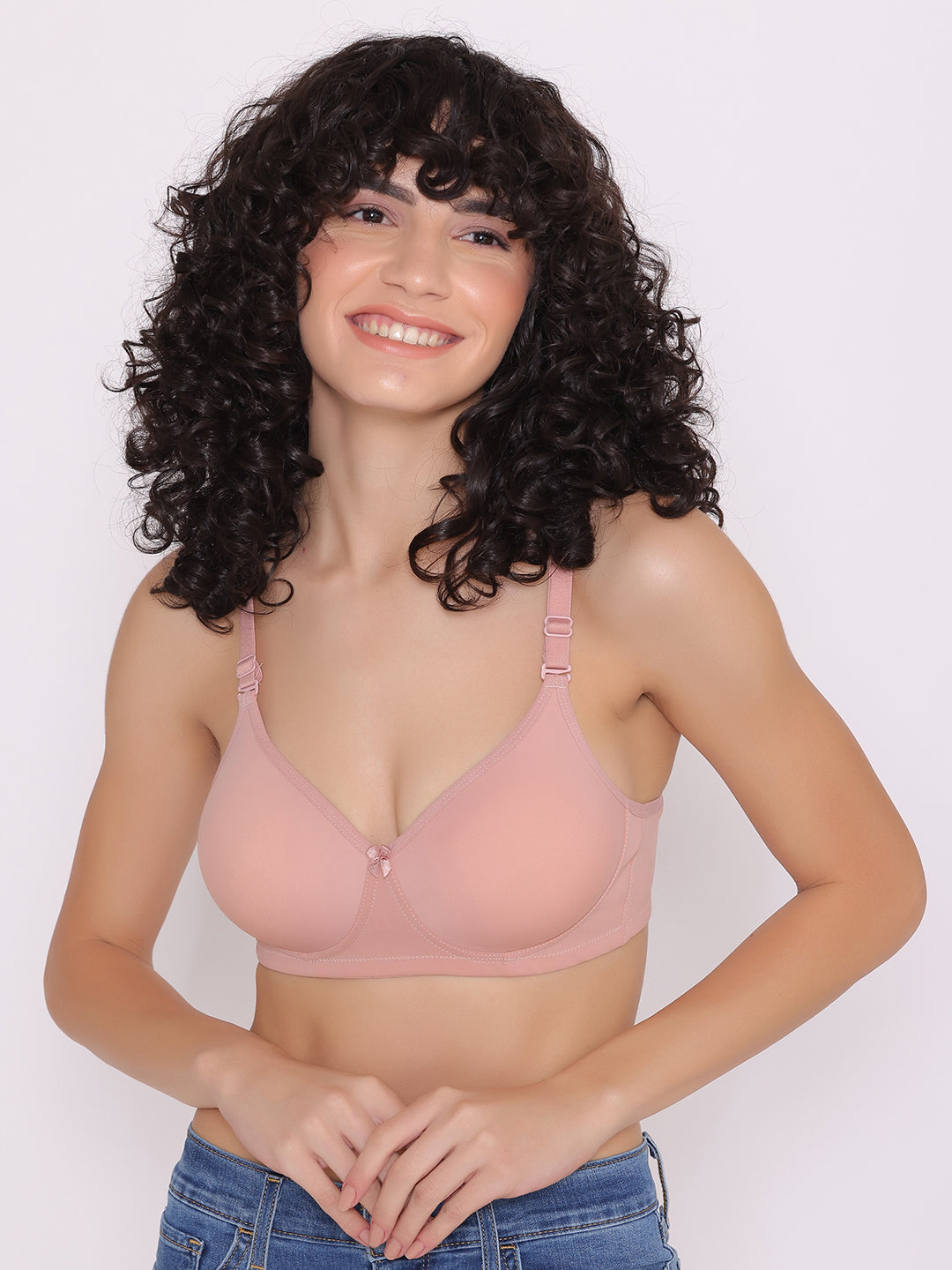 Womens Nylon, Spandex Cotton Padded Non-Wired T-Shirt Bra - Pack