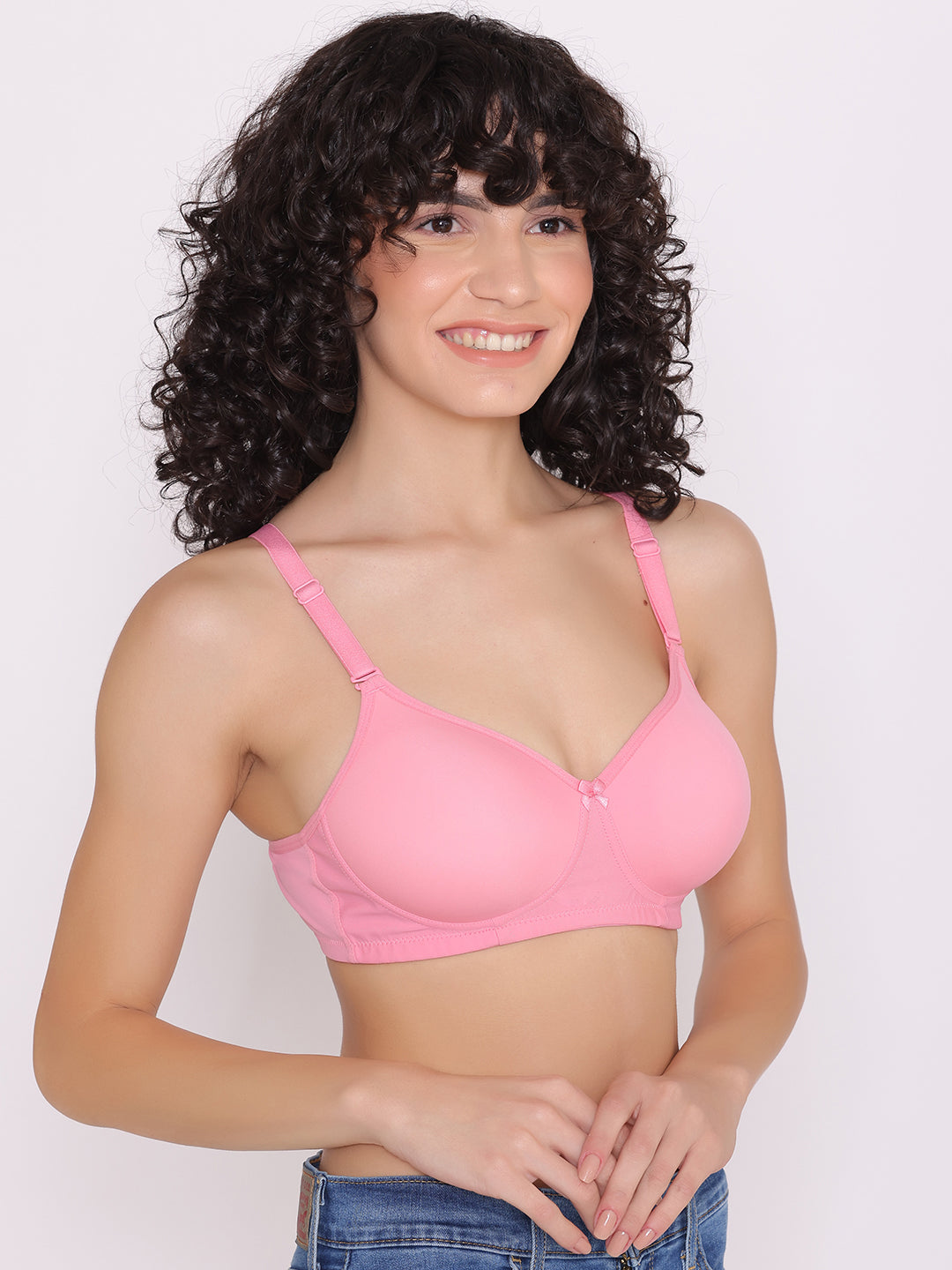 Buy Lady Luck Lingerie Women's Cotton Skylar Non-Padded Non-Wired T-Shirt  Bra (Pack of 3) (Pink Mist, Light Peach, Grey, 32B) at