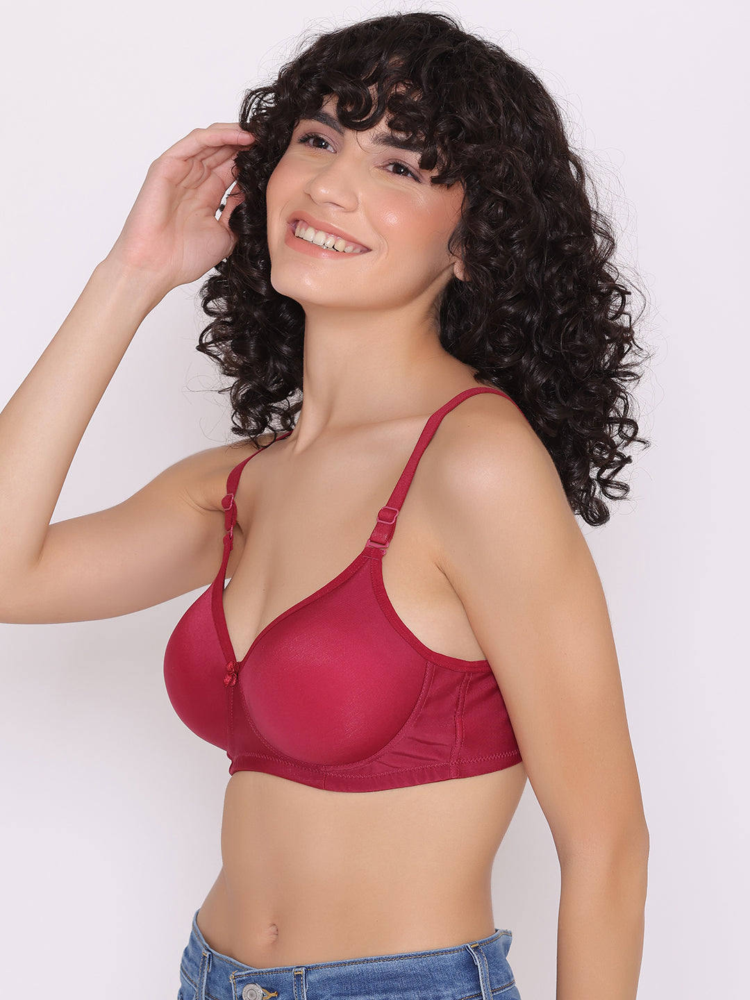 Women's Cotton Lightly Padded Full Coverage Non-Wired T-Shirt Bra