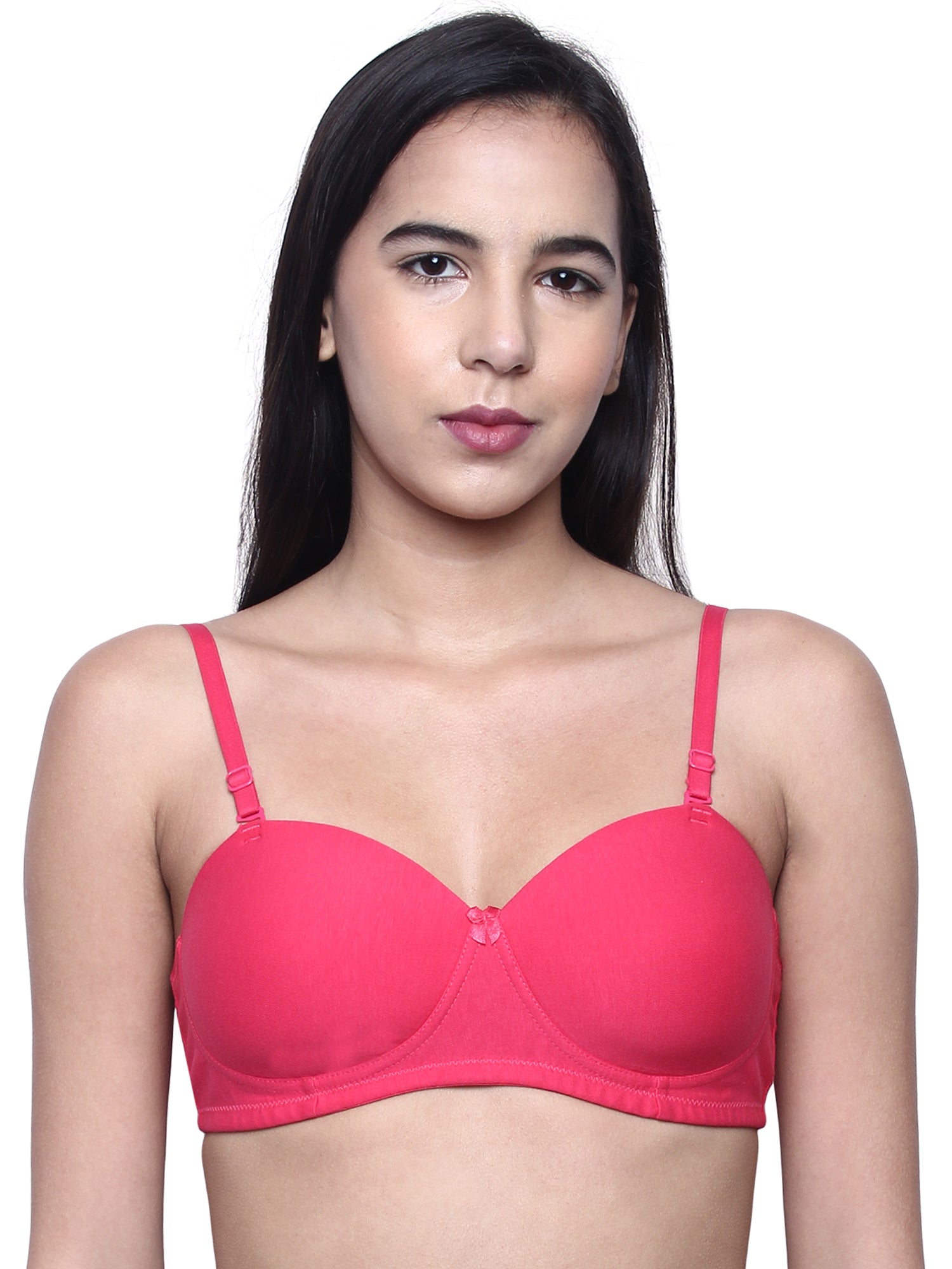 Buy INKURV Cotton Lightly Padded T-Shirt Bra for Women with Detachable  Straps, 3/4th Coverage, Combo of (2)