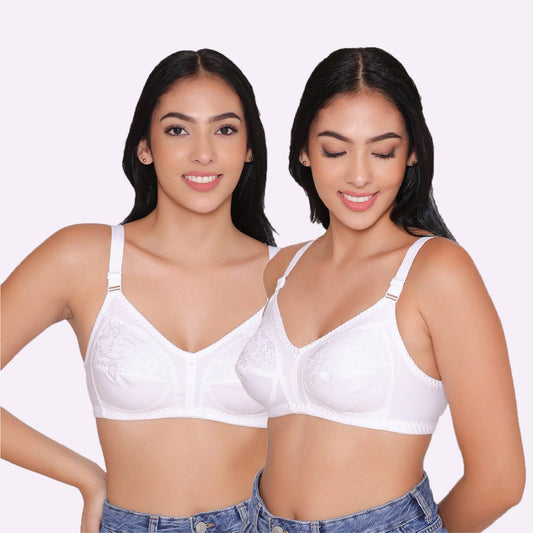 INKURV Slip on Everyday bra for teenager girls, Non Padded, Wireless,  Double layered Cotton Sports Bra