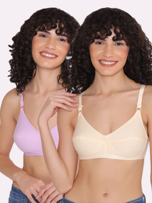 Women's Non Padded Non-Wired Regular Bra (Pack of 2)-ZOE INKURV