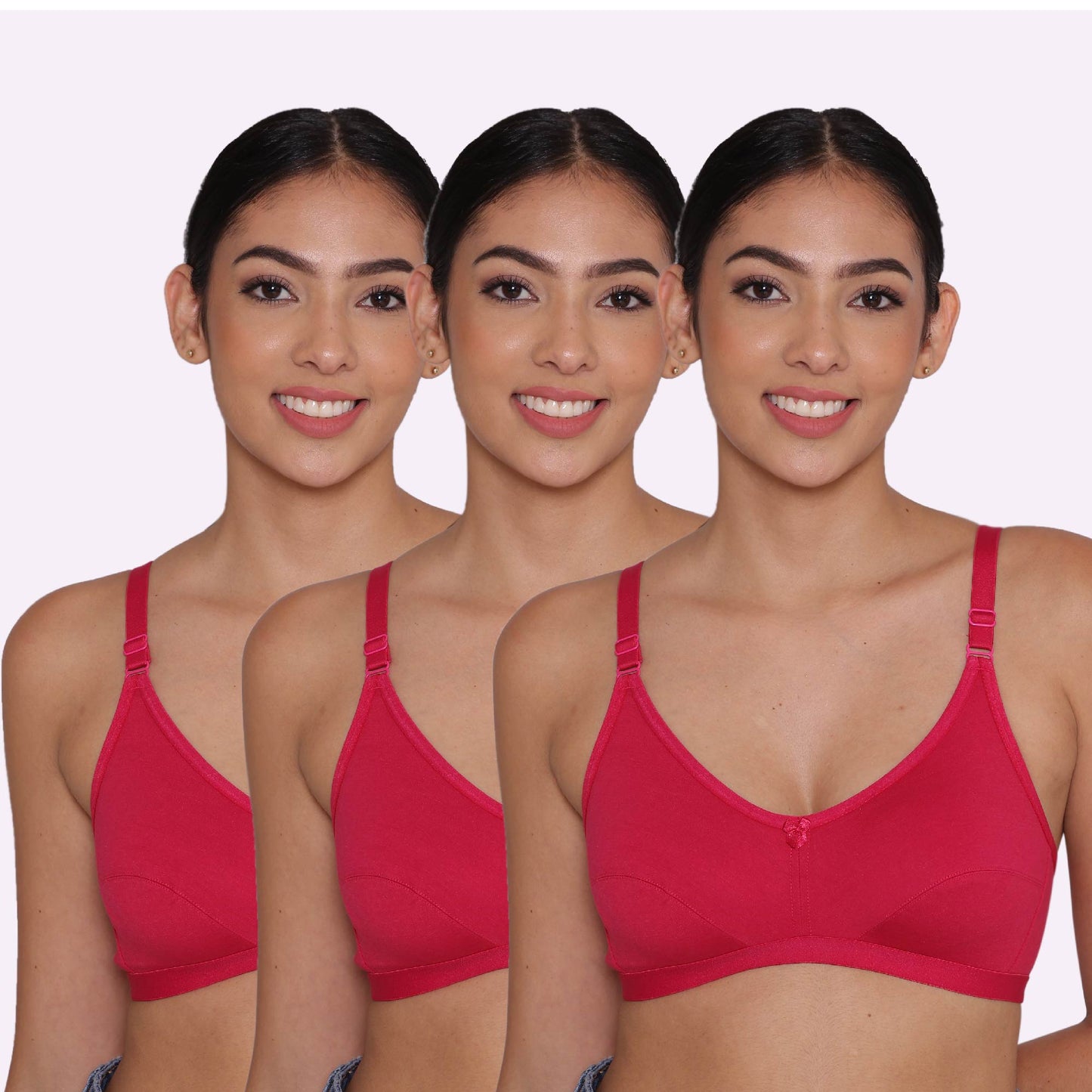 Women's Non Padded Non-Wired Regular Bra-PARIS Combo of 3 INKURV | Bras and Active Wear