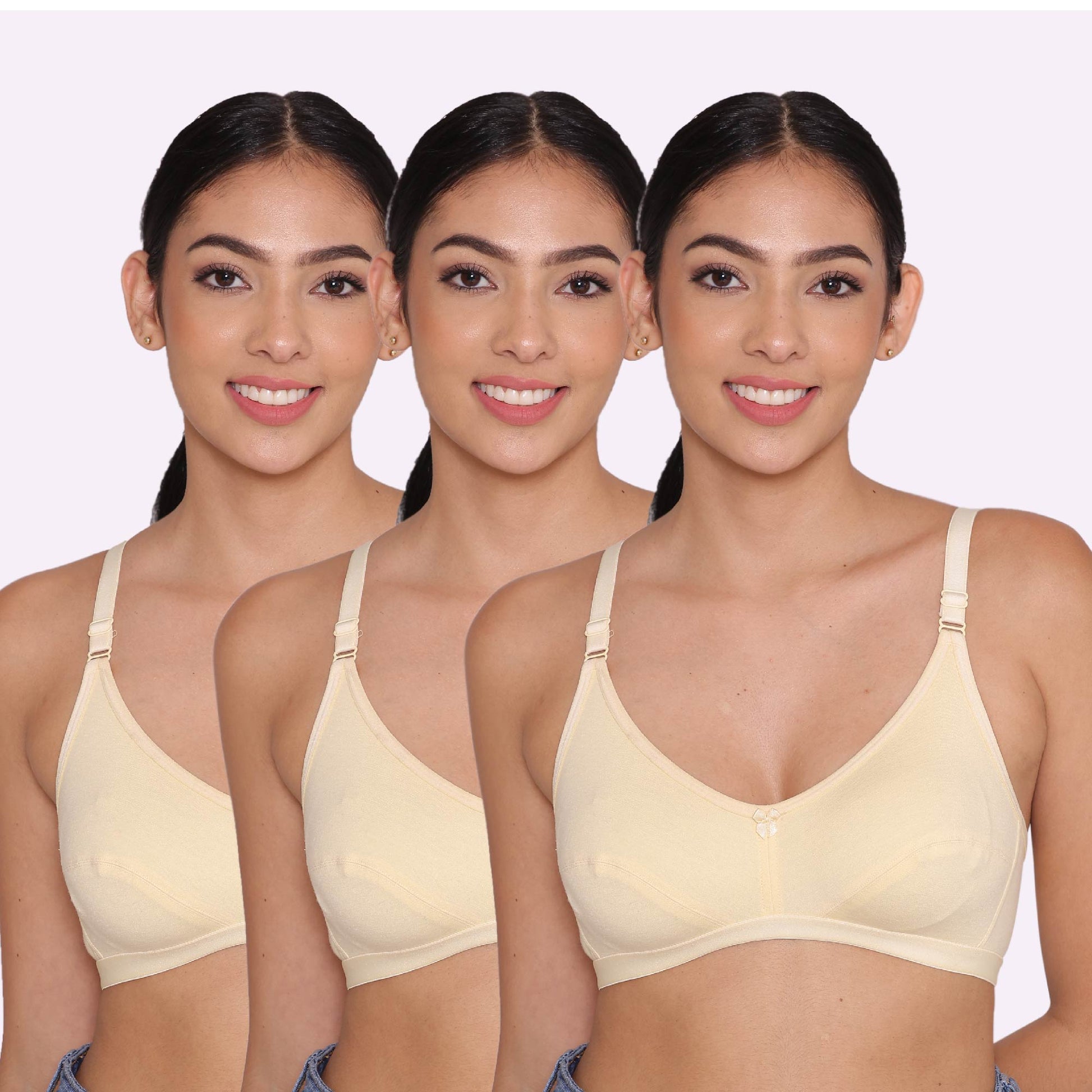 Women's Non Padded Non-Wired Regular Bra-PARIS Combo of 3 INKURV | Bras and Active Wear