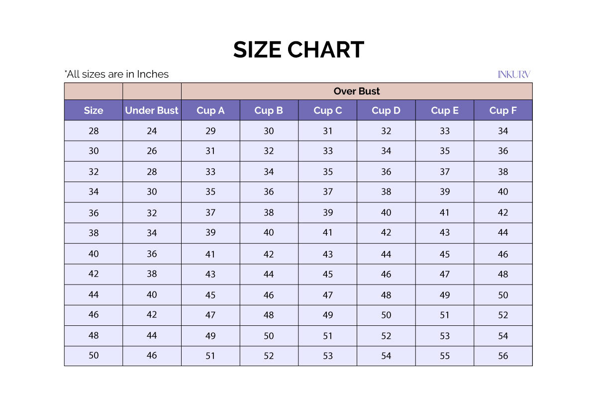 Teenager Bra Size Chart Finding the Perfect Fit for Young Women INKURV Bras and Active Wear