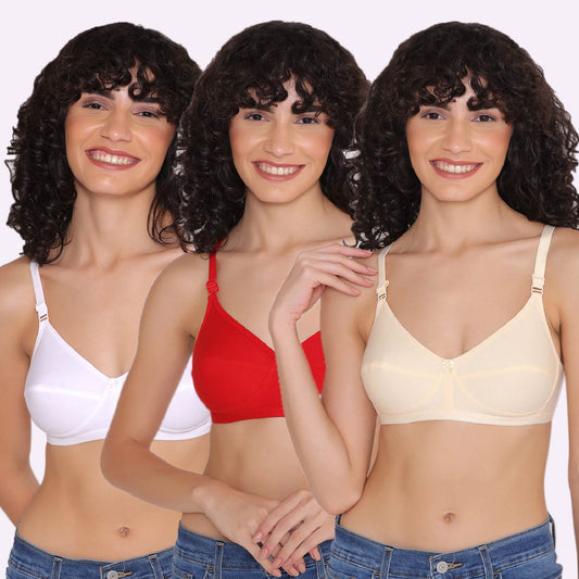 Women's Non Padded Non-Wired Regular Bra (Pack of 3)-ZOE INKURV