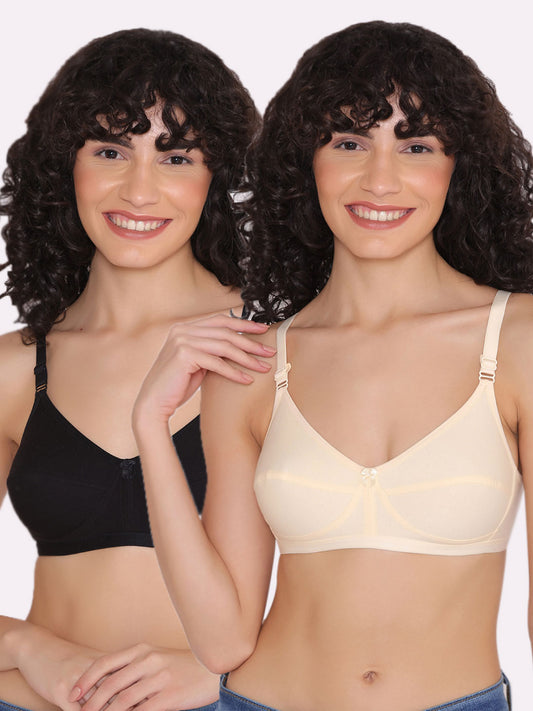 Women's Non Padded Non-Wired Regular Bra (Pack of 2)-ZOE INKURV