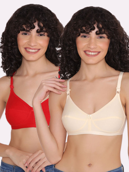 Women's Non Padded Non-Wired Regular Bra (Pack of 2)-ZOE INKURV